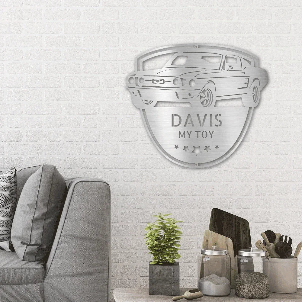 Classic Sports Car Shop Personalized Indoor Outdoor Steel Wall Sign