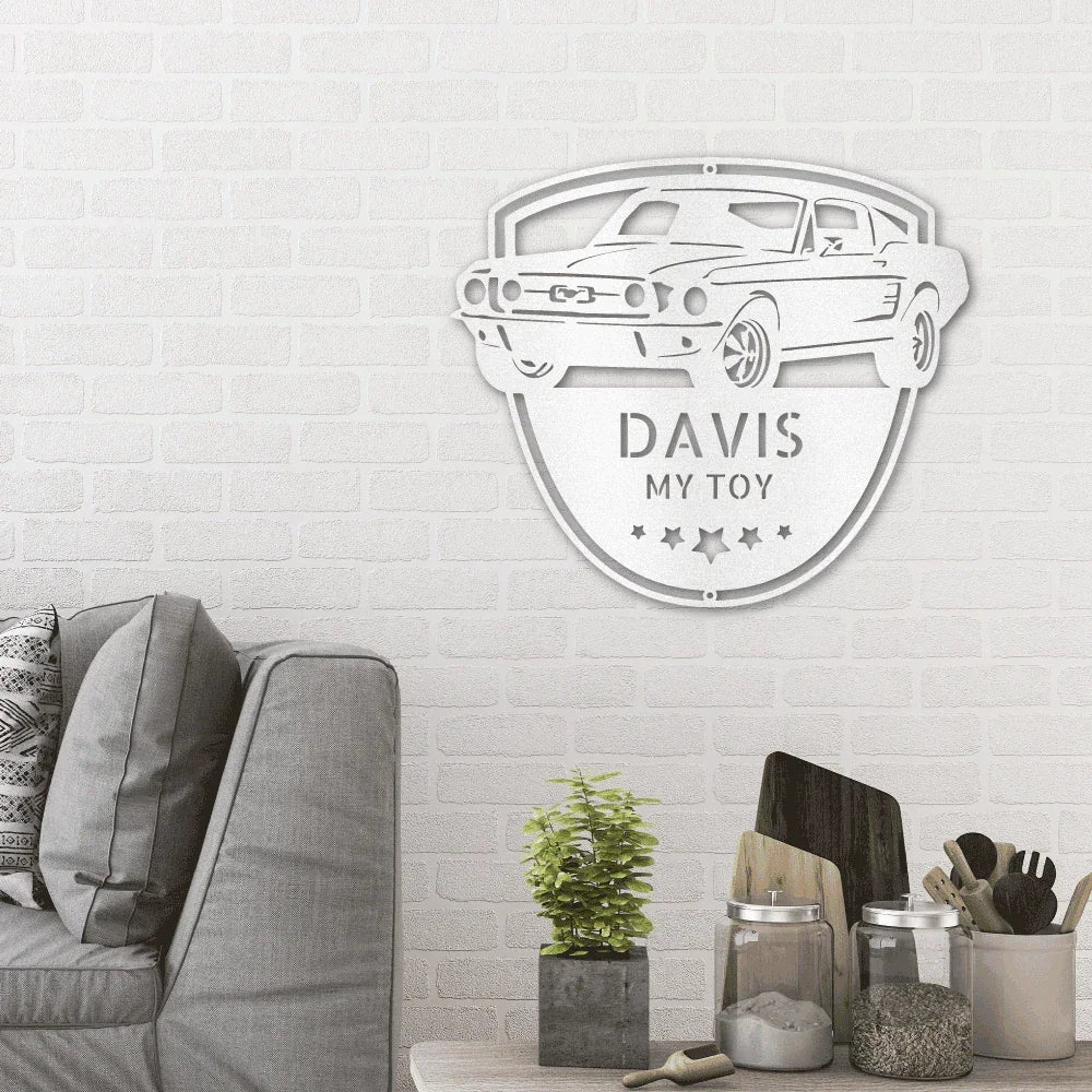 Classic Sports Car Shop Personalized Indoor Outdoor Steel Wall Sign