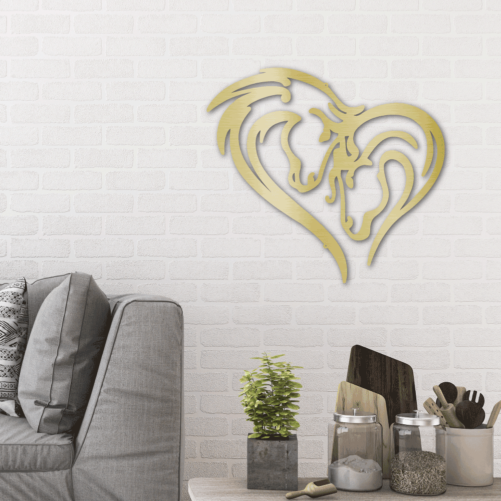 Horse Love Steel Wall Sign - Mallard Moon Gift Shop