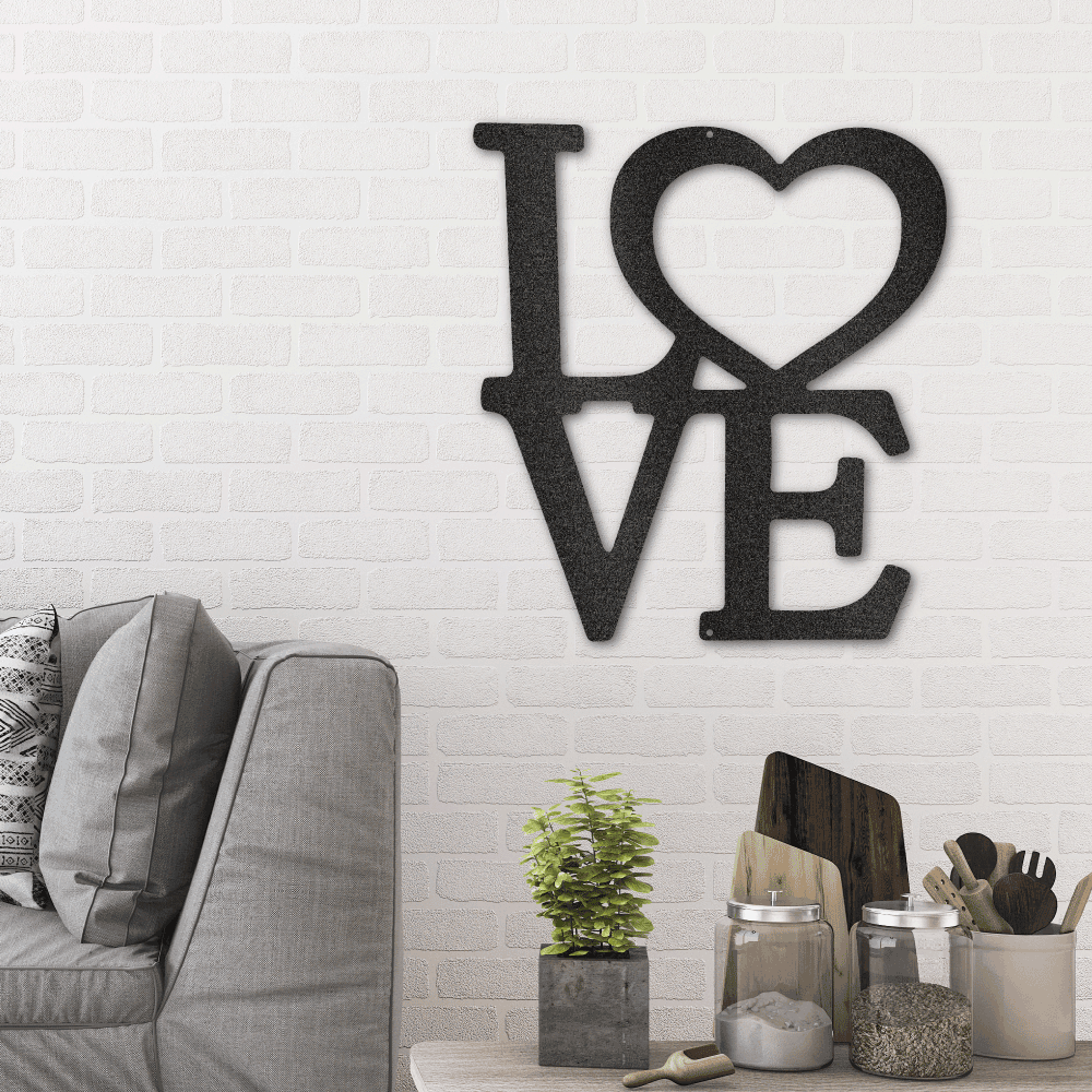 Classic Love Steel Wall Sign - Mallard Moon Gift Shop