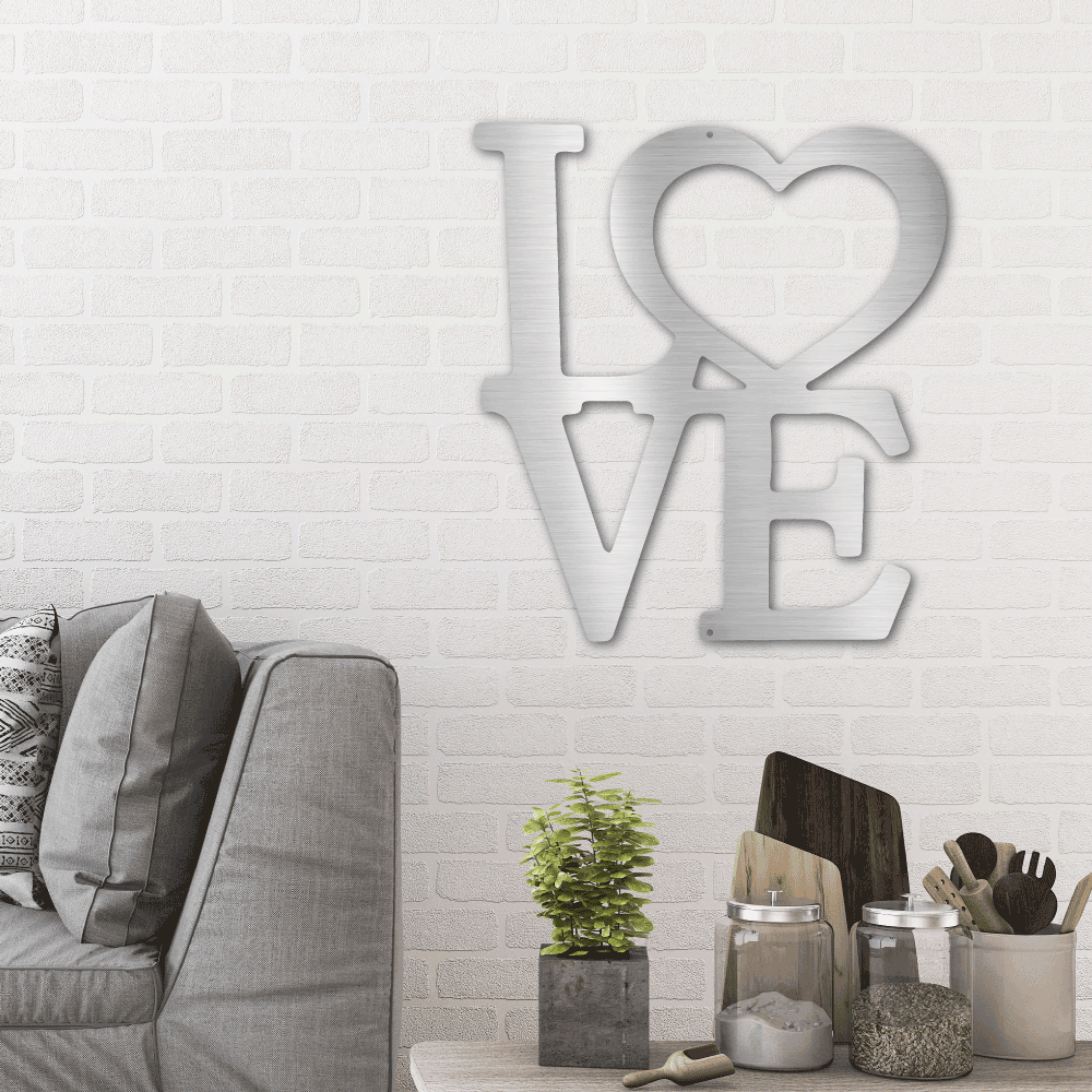 Classic Love Steel Wall Sign - Mallard Moon Gift Shop