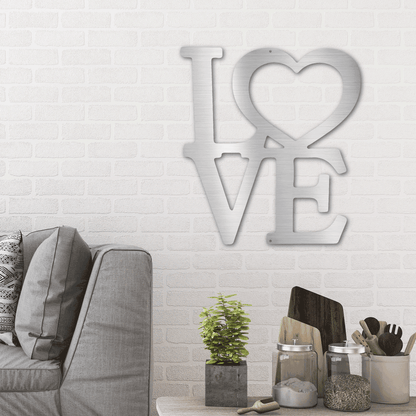 Classic Love Steel Wall Sign - Mallard Moon Gift Shop