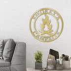 Campfire Custom Monogram Indoor Outdoor Steel Wall Sign Metal Art Home Décor