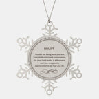 Bailiff Snowflake Ornament - Thanks for being who you are - Birthday Christmas Tree Gifts Coworkers Colleague Boss