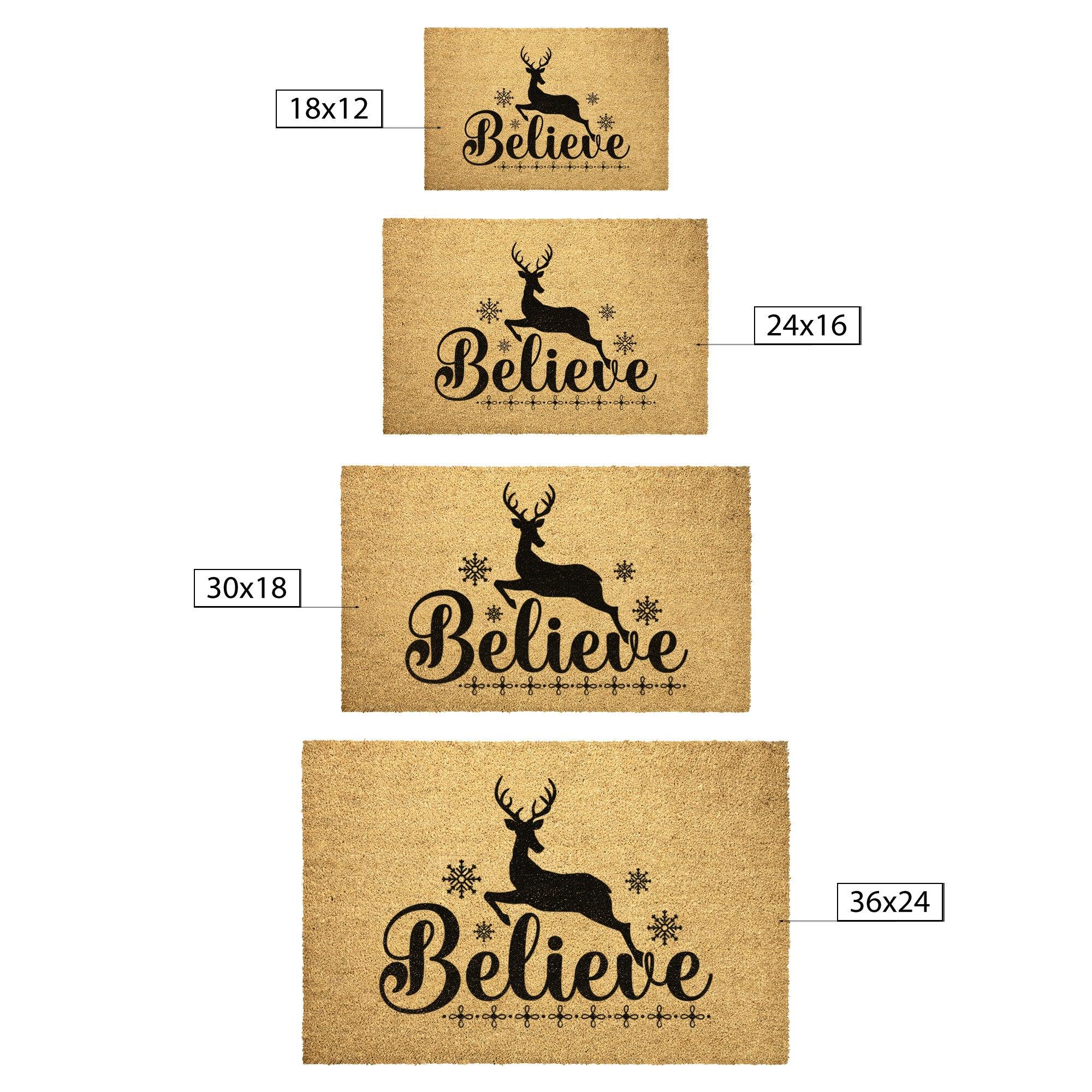 Believe Christmas Outdoor Mat - Mallard Moon Gift Shop