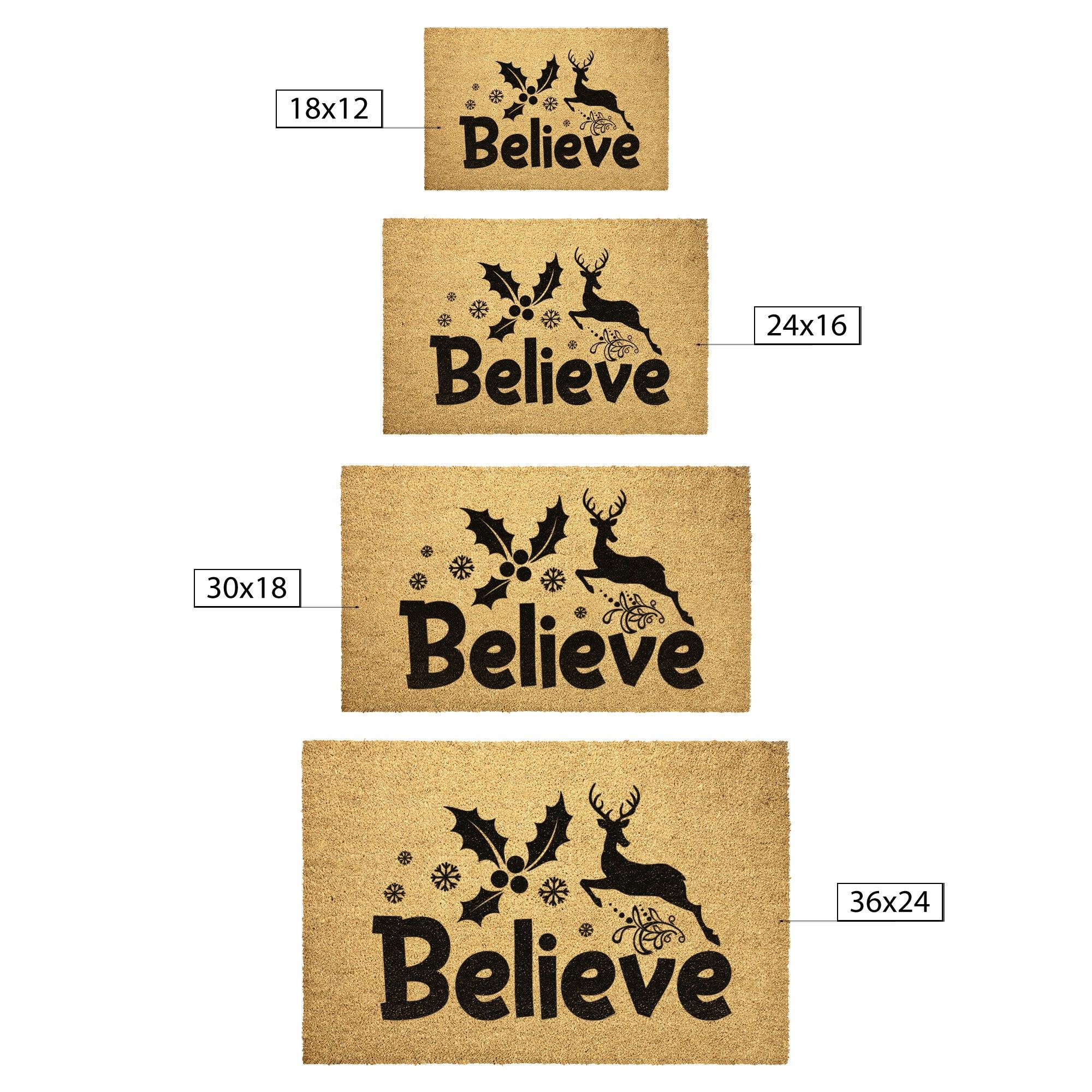 Believe in Christmas Outdoor Mat - Mallard Moon Gift Shop