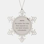 Bestie Long Distance Relationship Gifts, No matter the miles that separate us, Cute Love Snowflake Ornament For Bestie, Birthday Christmas Unique Gifts For Bestie