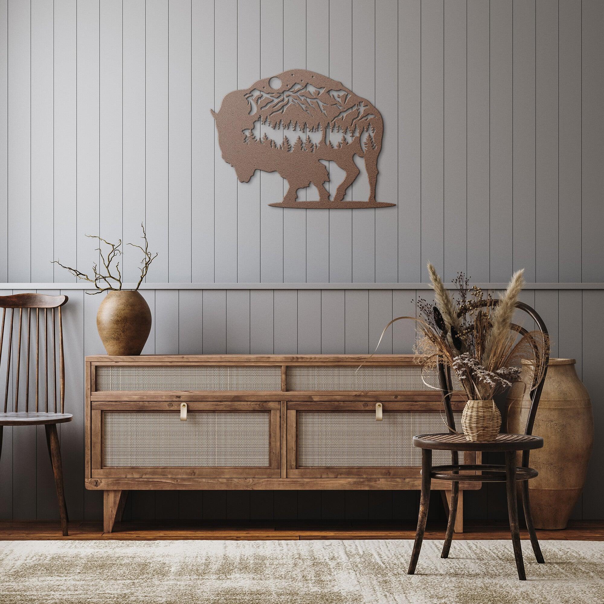 Bison Metal Art