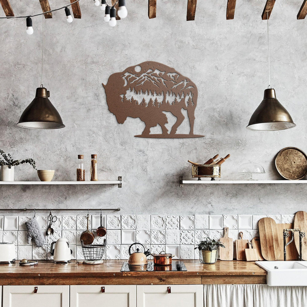 Bison Metal Art