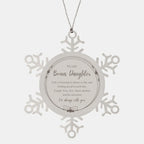 Bonus Daughter Christmas Snowflake Engraved Ornament Motivational Birthday Gifts Life is learning to dance in the rain