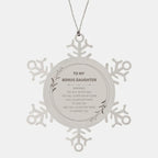 Bonus Daughter Ornament Gifts, To My Bonus Daughter Remember, you will never lose. You will either WIN or LEARN, Keepsake Snowflake Ornament For Bonus Daughter, Birthday Christmas Gifts Ideas For Bonus Daughter X-mas Gifts