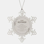 Boyfriend Ornament Gifts, To My Boyfriend Remember, you will never lose. You will either WIN or LEARN, Keepsake Snowflake Ornament For Boyfriend, Birthday Christmas Gifts Ideas For Boyfriend X-mas Gifts