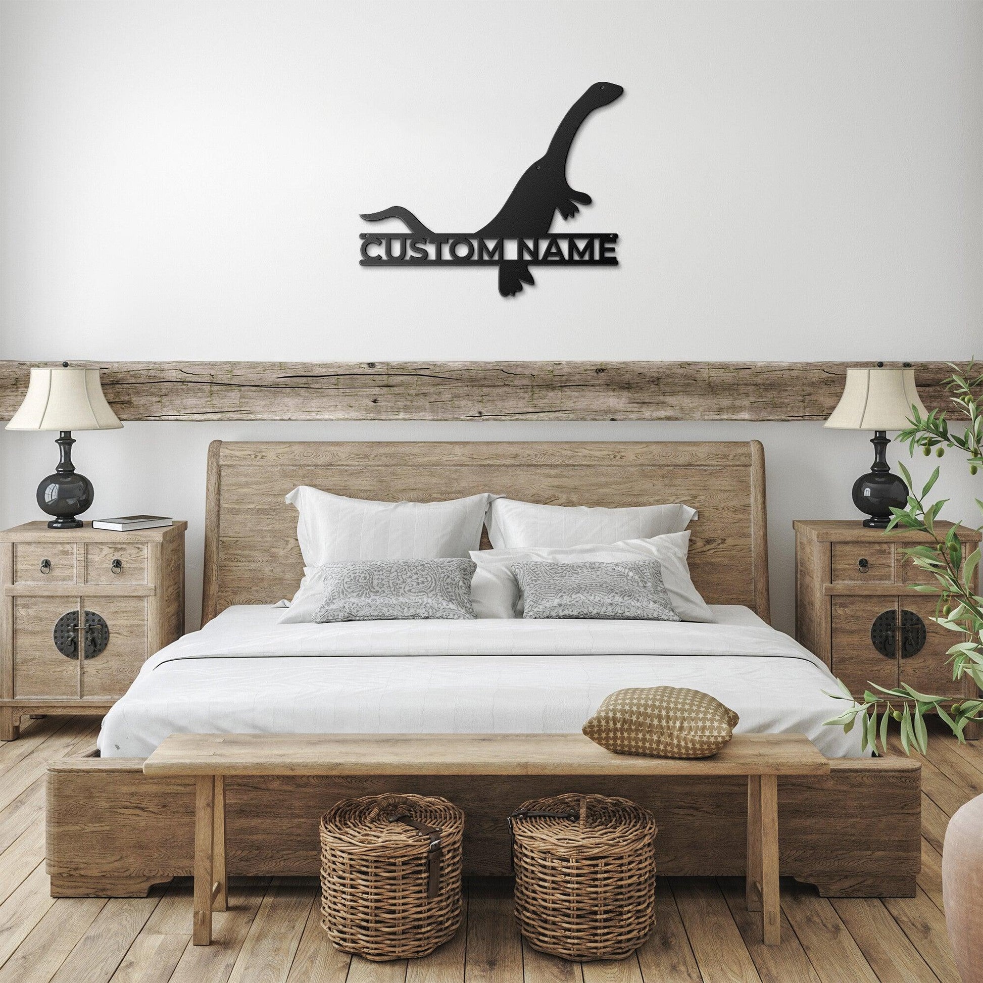 Brachiosaurus Dinosaur Custom Name Metal Wall Art - Mallard Moon Gift Shop