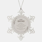 Brother Ornament Gifts, To My Brother Remember, you will never lose. You will either WIN or LEARN, Keepsake Snowflake Ornament For Brother, Birthday Christmas Gifts Ideas For Brother X-mas Gifts