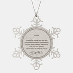 CFO Snowflake Ornament - Thanks for being who you are - Birthday Christmas Tree Gifts Coworkers Colleague Boss