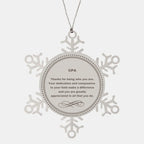 CPA Snowflake Ornament - Thanks for being who you are - Birthday Christmas Jewelry Gifts Coworkers Colleague Boss