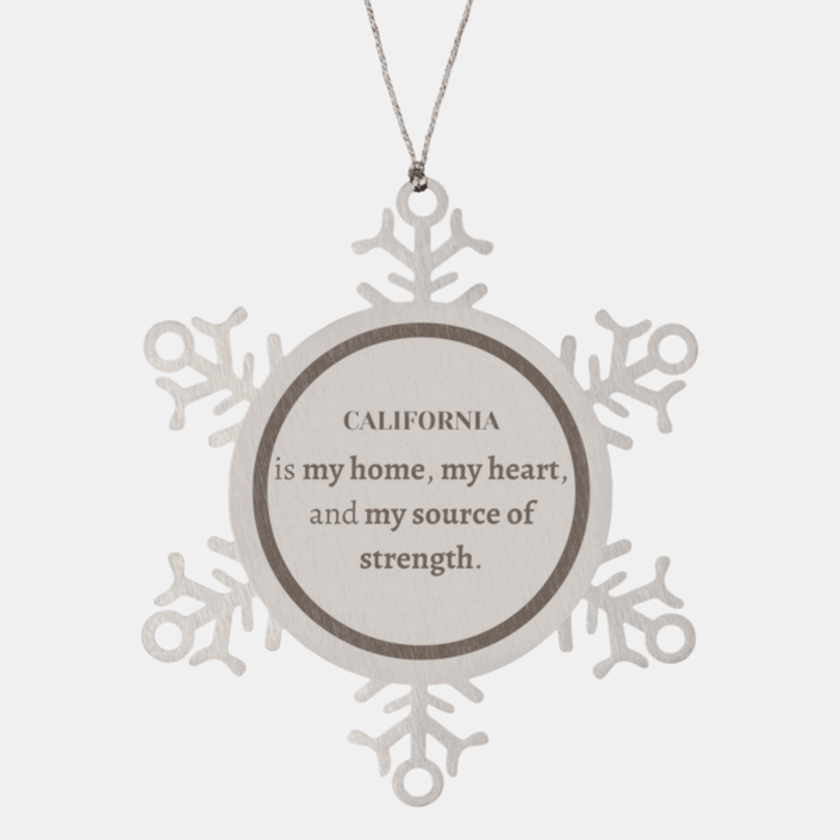 California is my home Gifts, Lovely California Birthday Christmas Snowflake Ornament For People from California, Men, Women, Friends