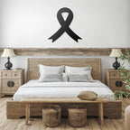 Cancer Awareness Ribbon Metal Wall Art Sign
