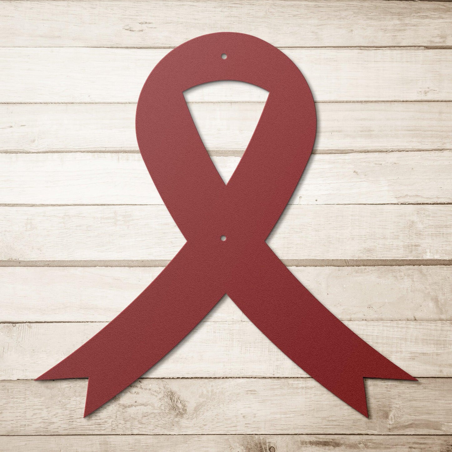 Cancer Awareness Ribbon Metal Wall Art Sign - Mallard Moon Gift Shop