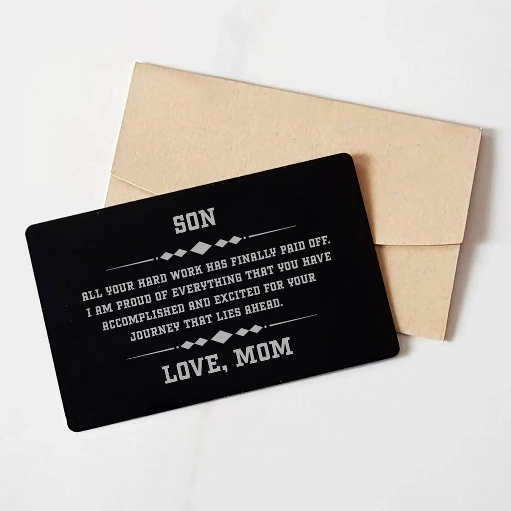 Son Personalized Black Wallet Insert Card