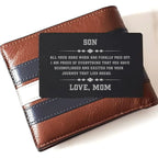 Son Personalized Black Wallet Insert Card