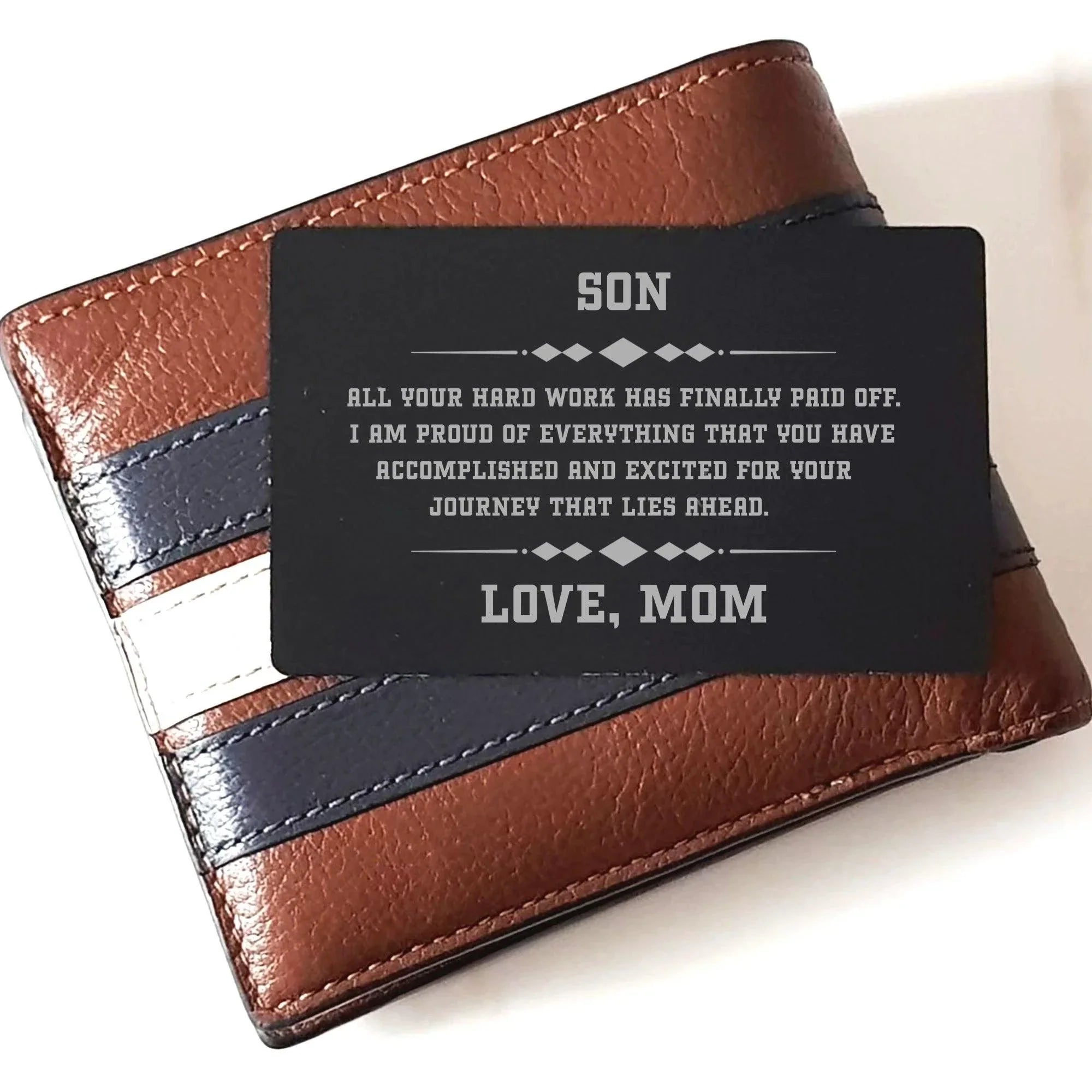 Son Personalized Black Wallet Insert Card