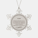 Clerk Snowflake Ornament - Thanks for being who you are - Birthday Christmas Tree Gifts Coworkers Colleague Boss