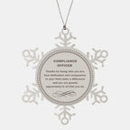 Compliance Officer Snowflake Ornament - Thanks for being who you are - Birthday Christmas Tree Gifts Coworkers Colleague Boss