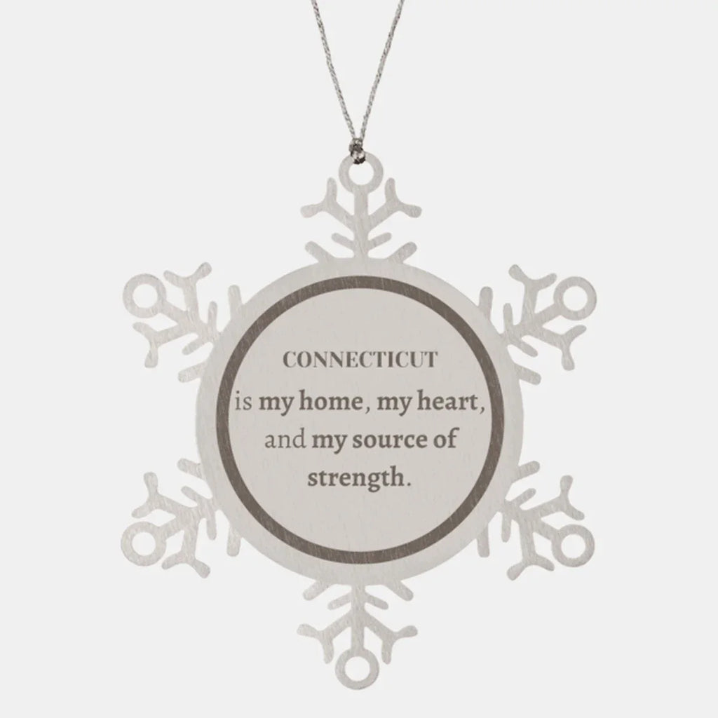 Connecticut is my home Gifts, Lovely Connecticut Birthday Christmas Snowflake Ornament For People from Connecticut, Men, Women, Friends