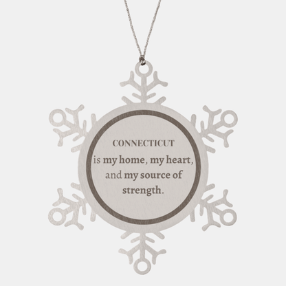 Connecticut is my home Gifts, Lovely Connecticut Birthday Christmas Snowflake Ornament For People from Connecticut, Men, Women, Friends