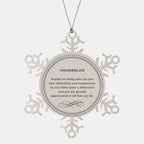 Counselor Snowflake Ornament - Thanks for being who you are - Birthday Christmas Jewelry Gifts Coworkers Colleague Boss