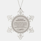 Database Administrator Snowflake Ornament - Thanks for being who you are - Birthday Christmas Jewelry Gifts Coworkers Colleague Boss