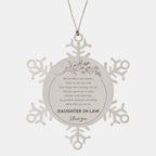 Daughter-In-Law Snowflake Ornament - Always Follow your Dreams - Birthday, Christmas Holiday Jewelry Gift