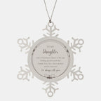 Daughter Snowflake Christmas Engraved Ornament Motivational Birthday Gifts - Life is learning to dance in the rain