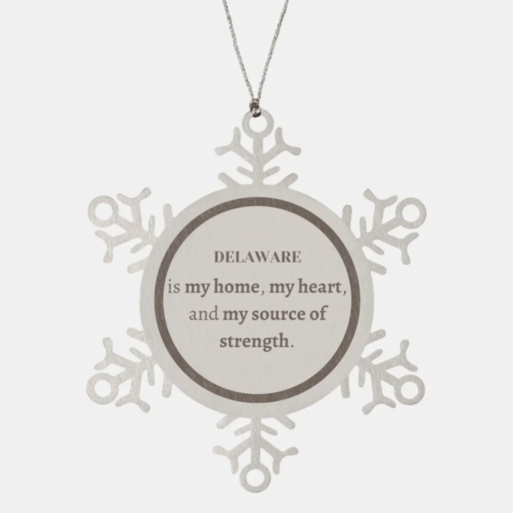 Delaware is my home Gifts, Lovely Delaware Birthday Christmas Snowflake Ornament For People from Delaware, Men, Women, Friends
