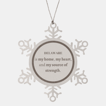 Delaware is my home Gifts, Lovely Delaware Birthday Christmas Snowflake Ornament For People from Delaware, Men, Women, Friends