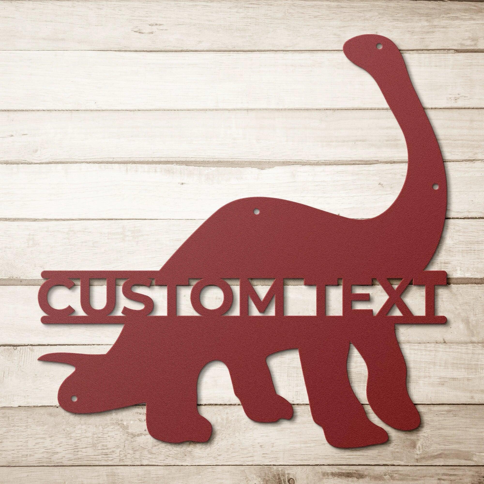 Dinosaur Brachiosaurus Personalized Metal Wall Art Sign