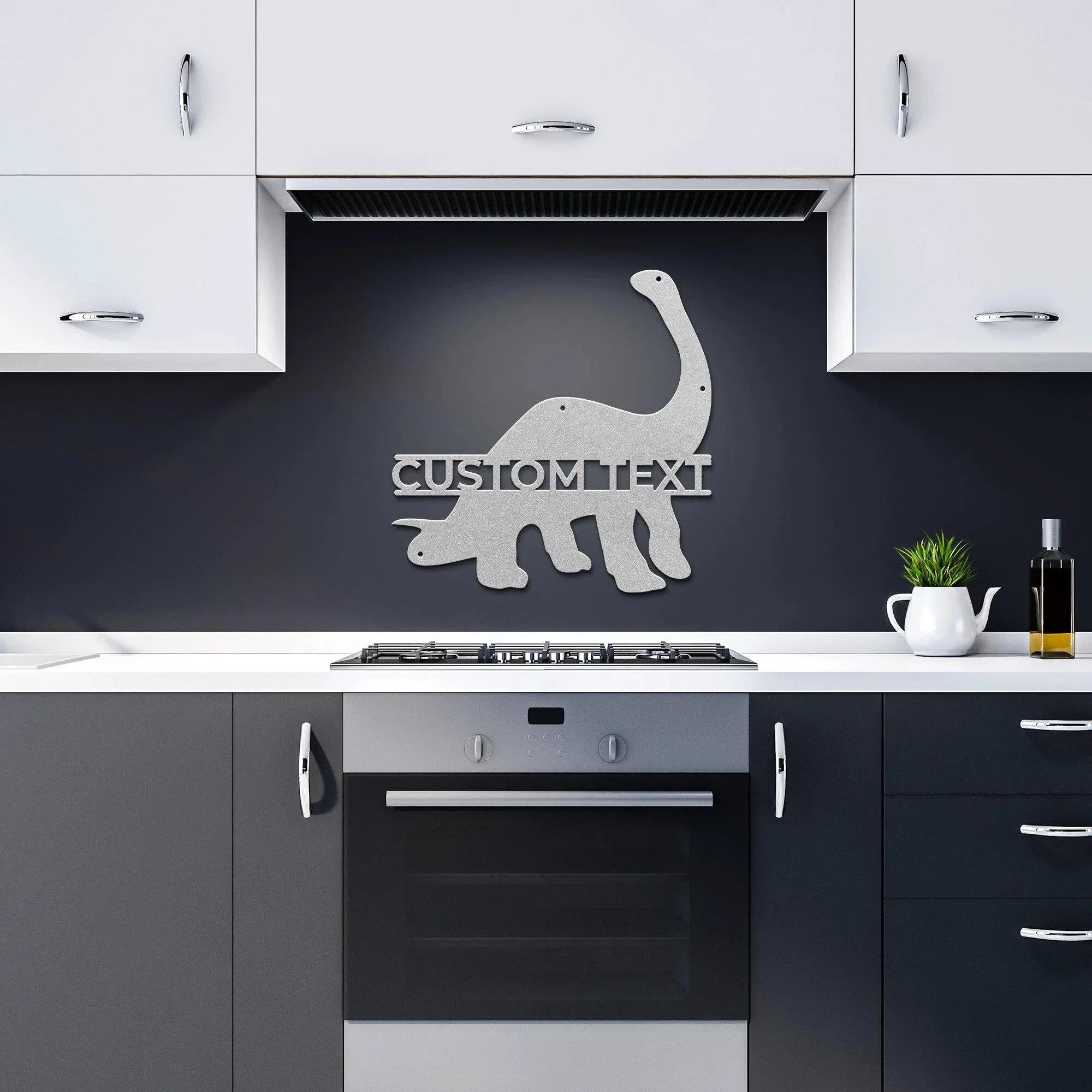 Dinosaur Brachiosaurus Personalized Metal Wall Art Sign