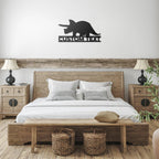 Dinosaur Triceratops Custom Name Metal Wall Art