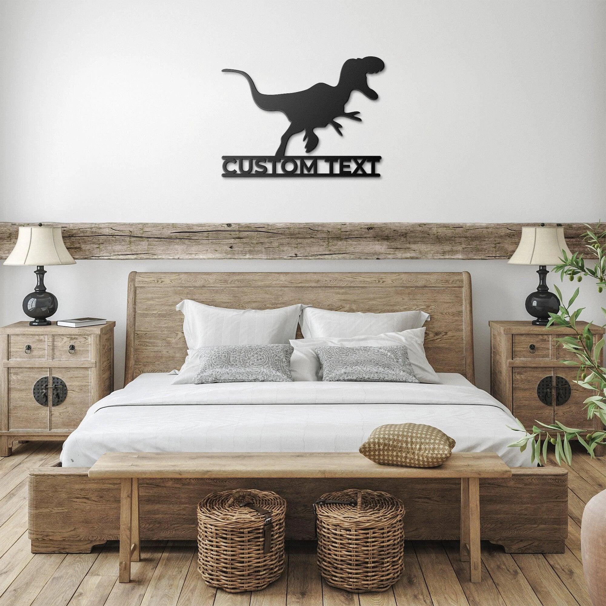 Dinosaur Tyrannosaurus Rex Custom Name Metal Wall Sign