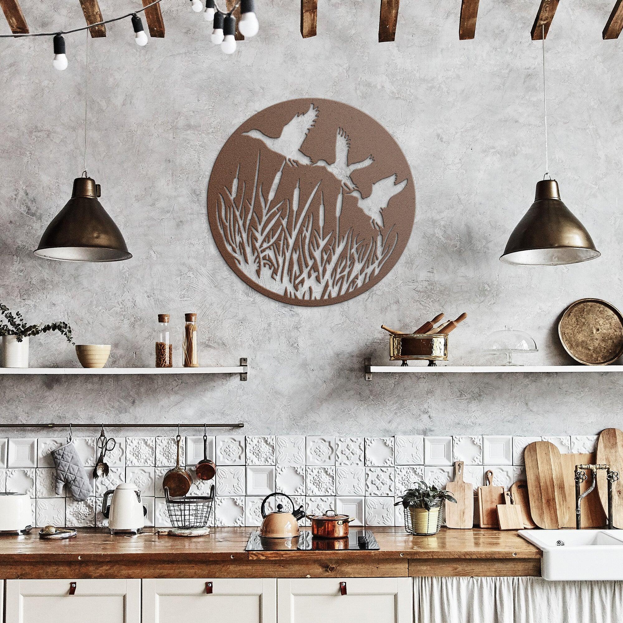 Ducks in Flight Metal Wall Art