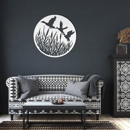 Ducks in Flight Metal Wall Art - Mallard Moon Gift Shop
