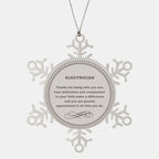 Electrician Snowflake Ornament - Thanks for being who you are - Birthday Christmas Jewelry Gifts Coworkers Colleague Boss