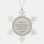 Executive Snowflake Ornament - Thanks for being who you are - Birthday Christmas Jewelry Gifts Coworkers Colleague Boss