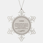 Farmer Snowflake Ornament - Thanks for being who you are - Birthday Christmas Jewelry Gifts Coworkers Colleague Boss