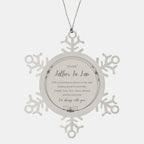 Father In Law Snowflake Christmas Engraved Ornament Motivational Birthday Gifts - Life is learning to dance in the rain