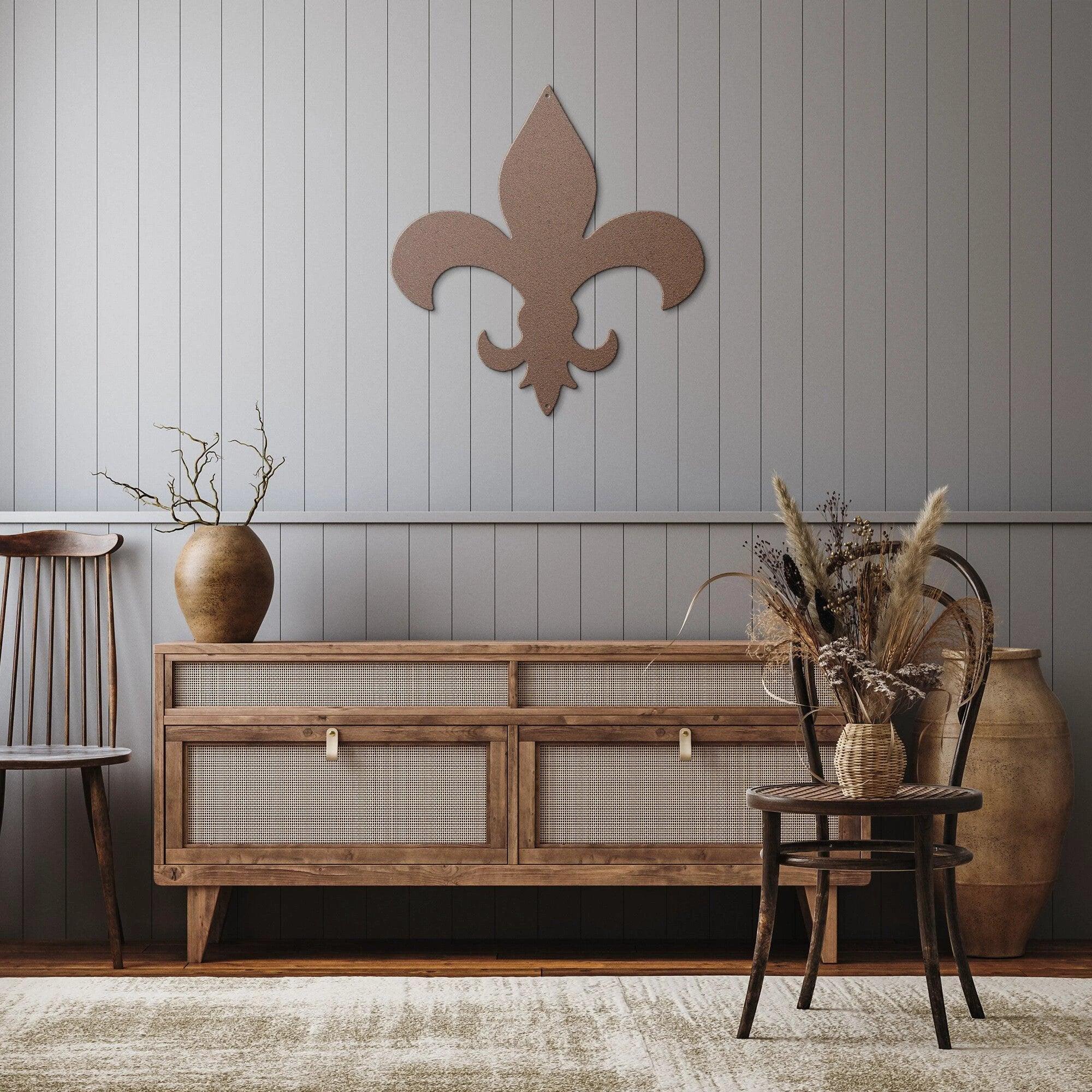 Fleur de Lis Metal Art Wall Sign