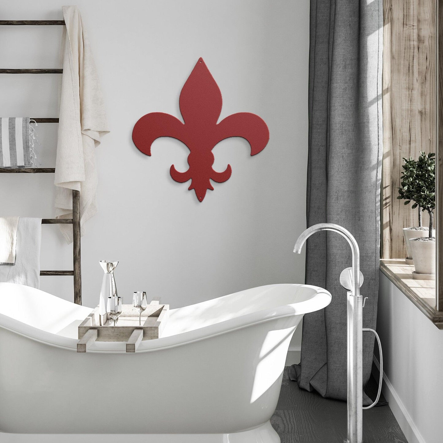 Fleur de Lis Metal Art Wall Sign - Mallard Moon Gift Shop