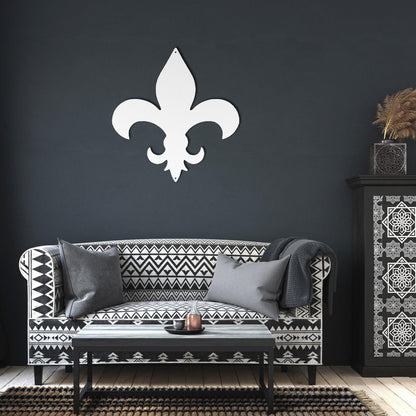 Fleur de Lis Metal Art Wall Sign - Mallard Moon Gift Shop