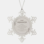 Goddaughter Ornament Gifts, To My Goddaughter Remember, you will never lose. You will either WIN or LEARN, Keepsake Snowflake Ornament For Goddaughter, Birthday Christmas Gifts Ideas For Goddaughter X-mas Gifts